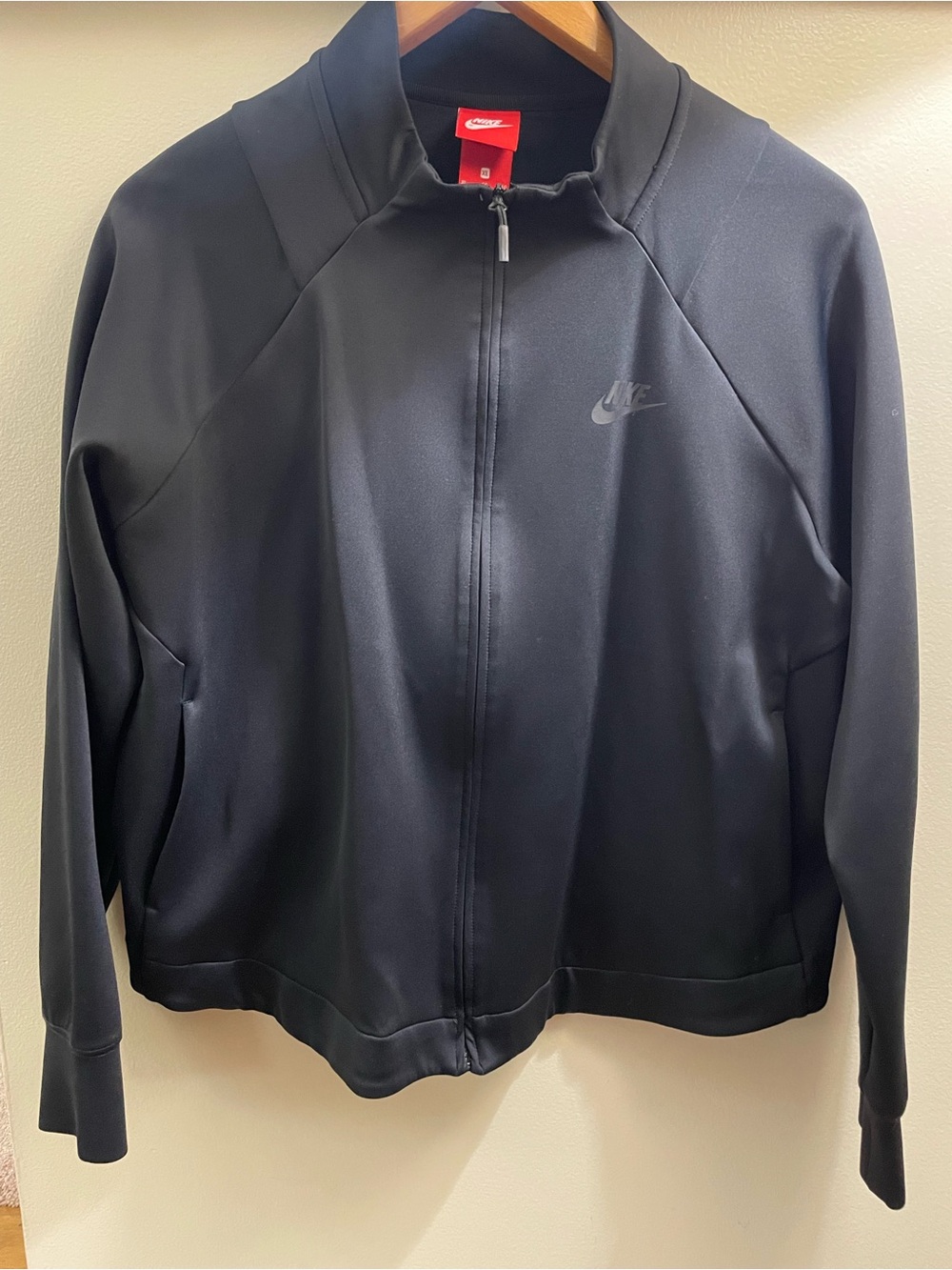 Nike Black Full-Zip Track Jacket with Subtle Swoosh
